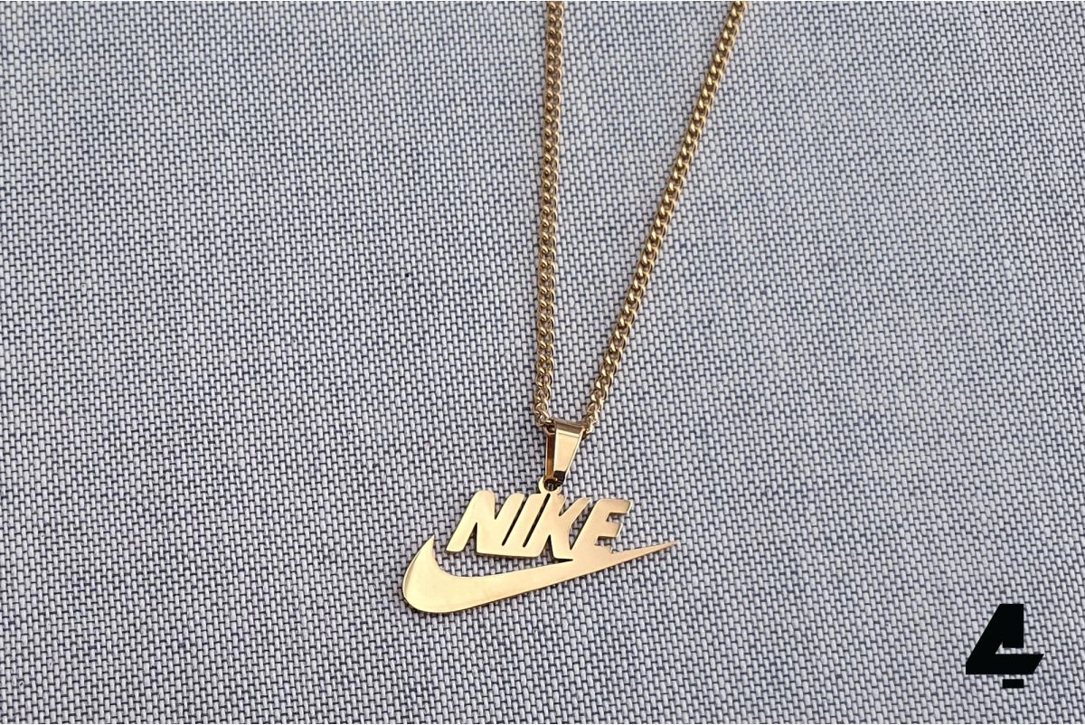 Oso polar respirar Pedir prestado Unisex gold Nike Logo pendant necklace, premium 18k gold-plated